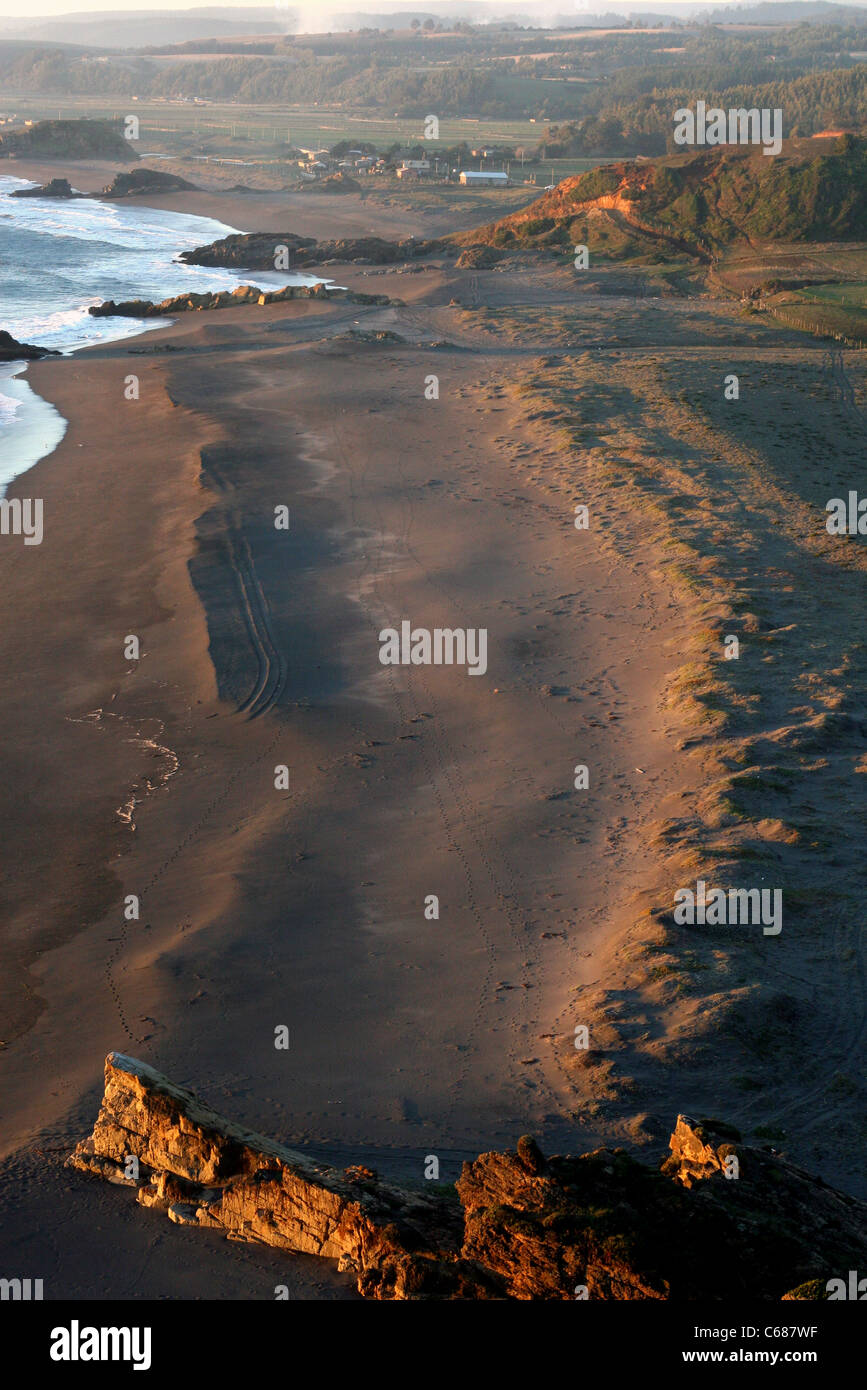 New Scenic 5 posti costa conosciuta per i suoi soleggiati micro-clima. Pullay, Biobio, Cile, Sud America Foto Stock