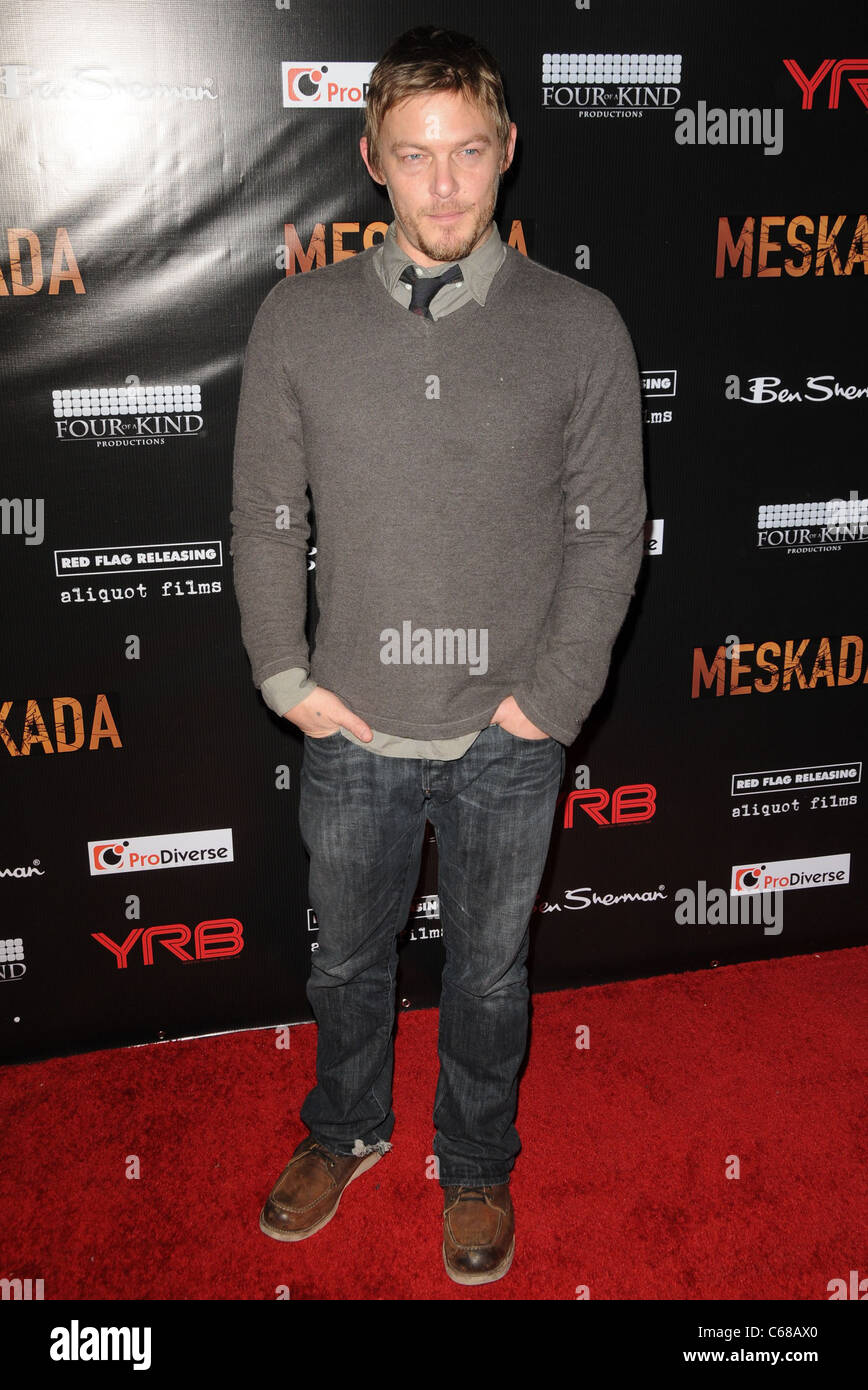Norman Reedus presso gli arrivi per MESKADA Premiere, Cinespace LA, Los Angeles, CA il 30 novembre 2010. Foto di: Dee Cercone/Everett Collection Foto Stock