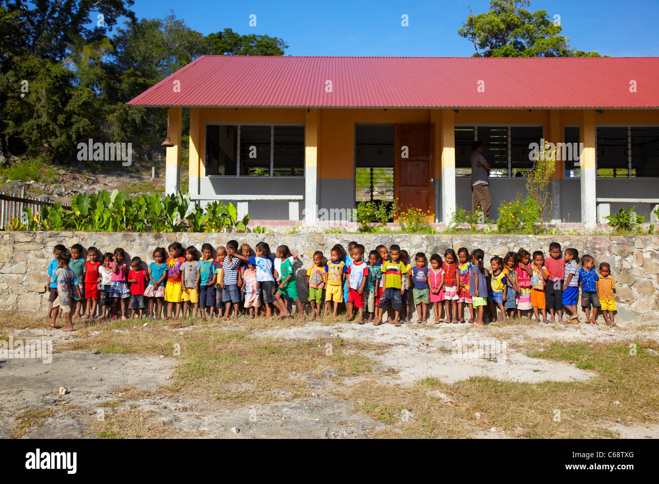 La scuola dei bambini in ira Ara, Timor-Leste (East-Timor), Asia Foto Stock