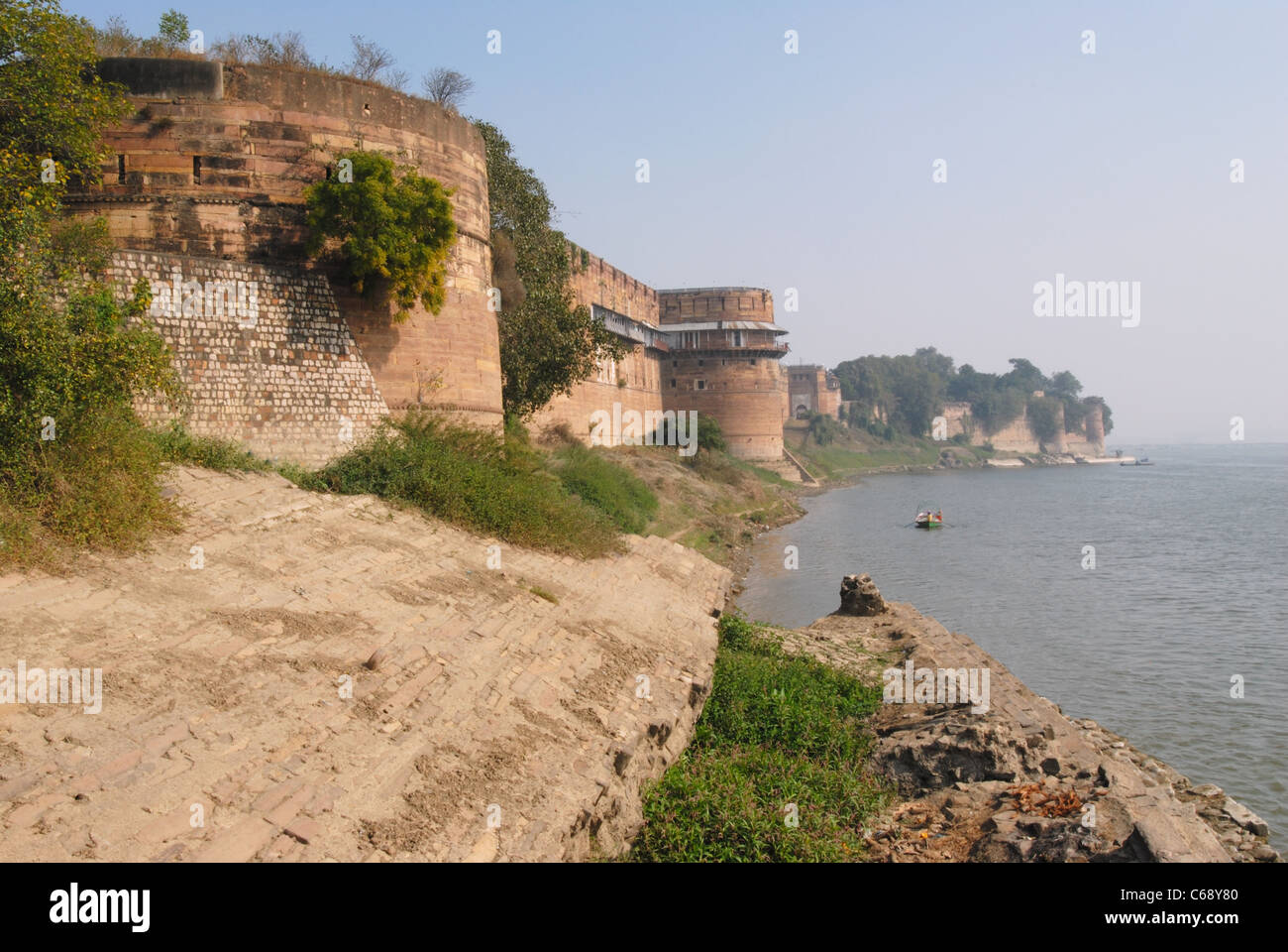 Fort Allahabad bastioni, AIlahabad Qila, Allahabad, Uttar Pradesh, India. Foto Stock
