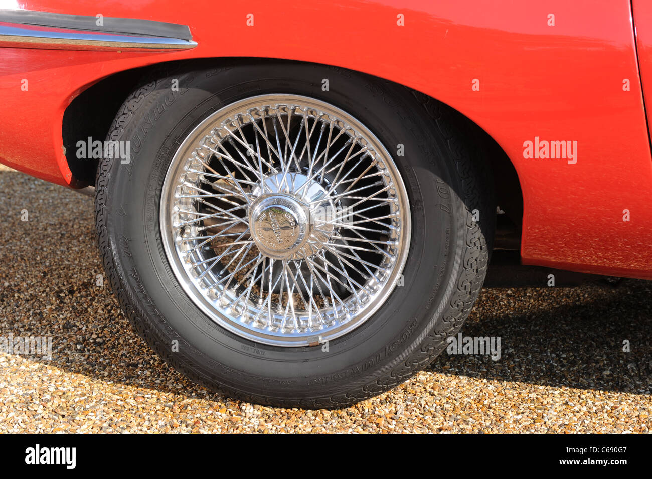 1970 Jaguar Etype serie 2 roadster in rosso Foto Stock