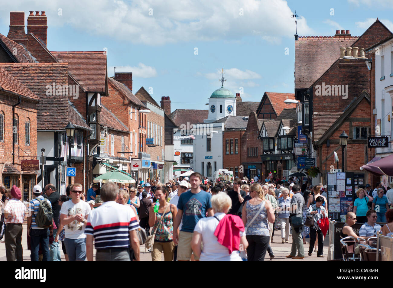 Stratford-upon-Avon sono Henley Street. Warwickshire, Regno Unito Foto Stock