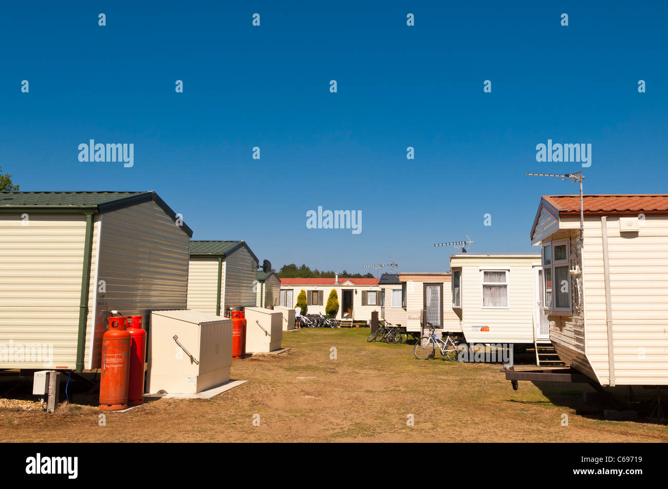 Pinete Holiday Park a Wells-next-il-mare , Norfolk , Inghilterra , Inghilterra , Regno Unito Foto Stock