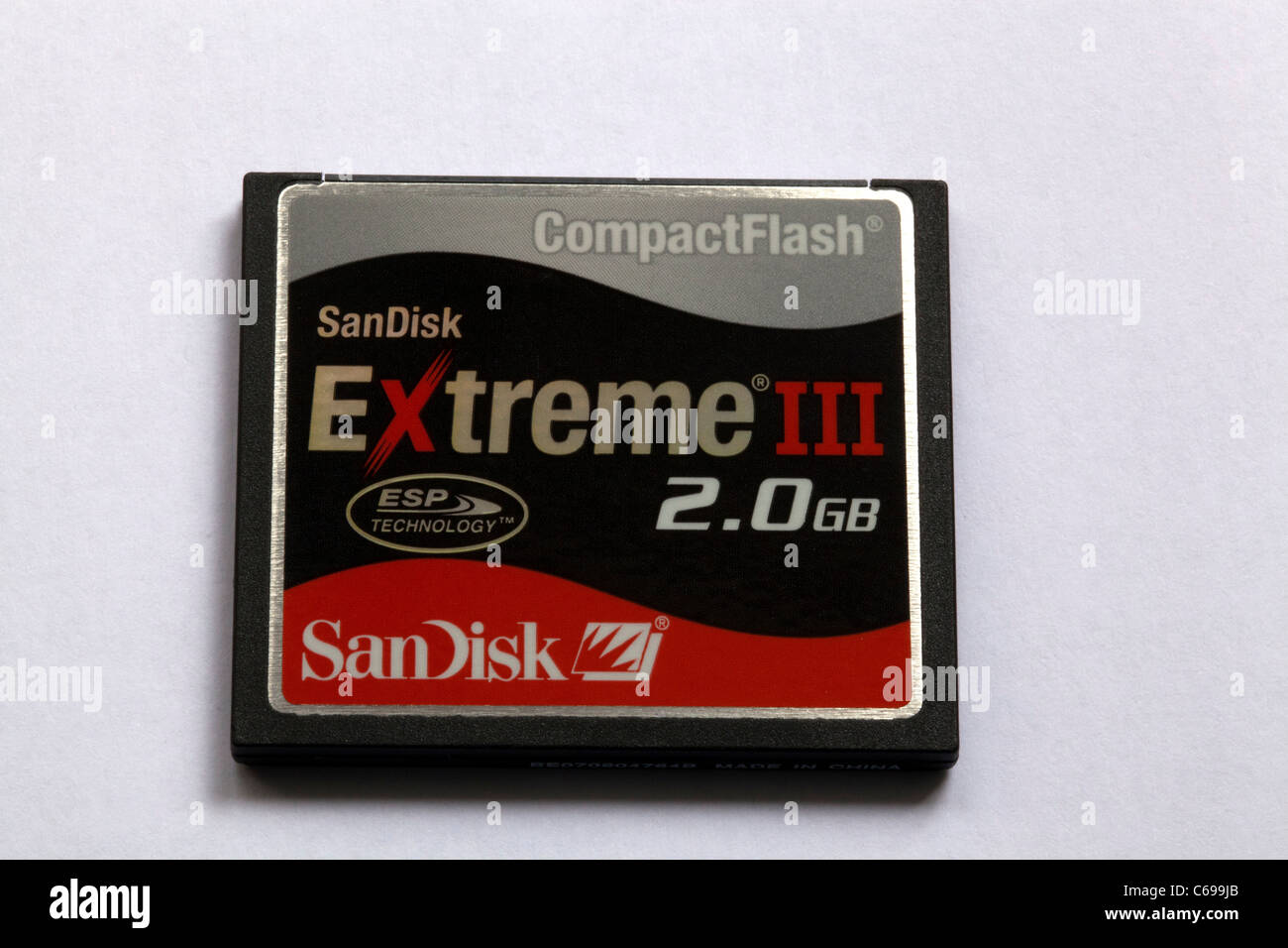 SanDisk Extreme III compact flash CF CompactFlash memory card di capacità di memorizzazione di 2 GB Foto Stock
