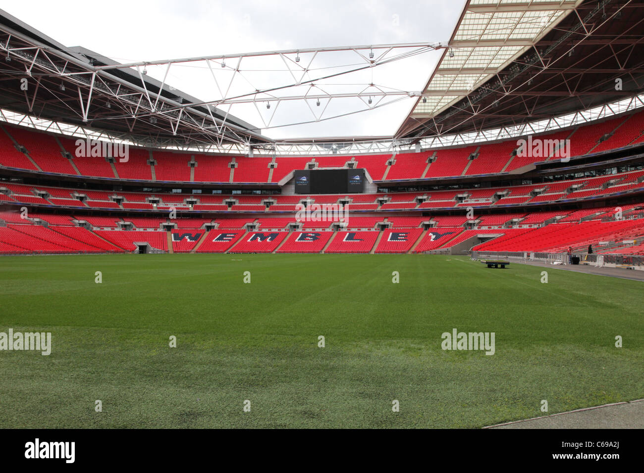 Lo stadio di Wembley pitch Foto Stock