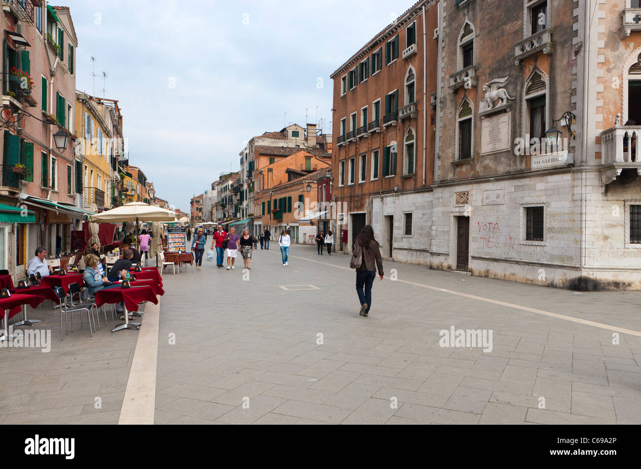 Via Gusieppe Garibaldi, Sestière di San Marco, Venezia, Veneto, Italia, Europa Foto Stock