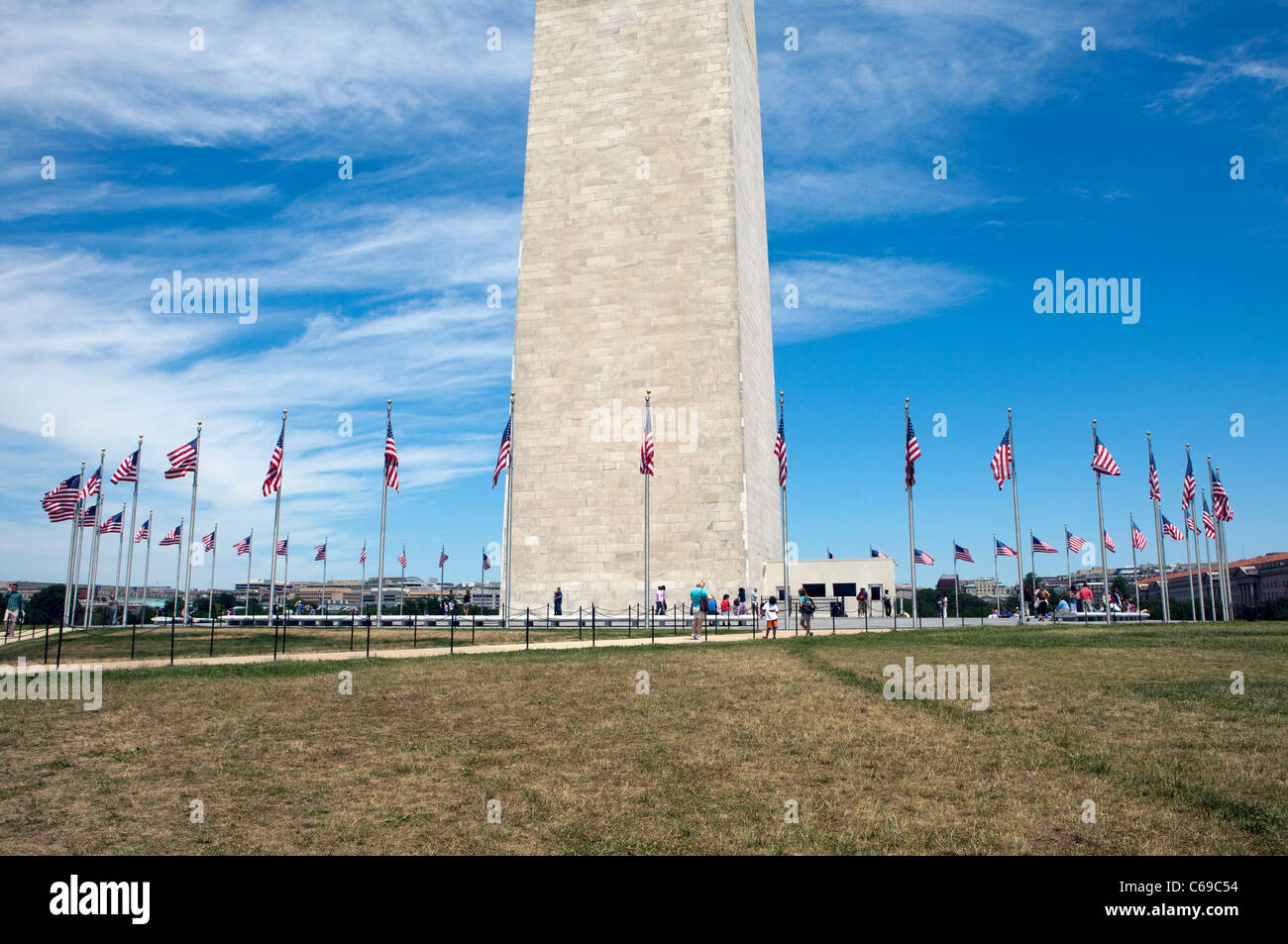 Una vista del George Washington Monument nel National Mall di Washington DC Foto Stock