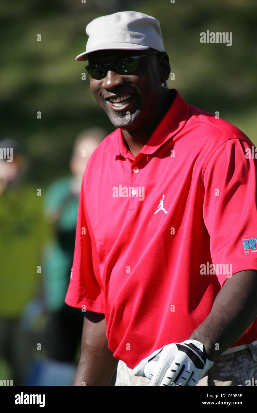 Michael Jordan di presenze per la decima edizione Michael Jordan Celebrity Invitational (MJCI), di Shadow Creek Golf, Las Vegas, Foto Stock