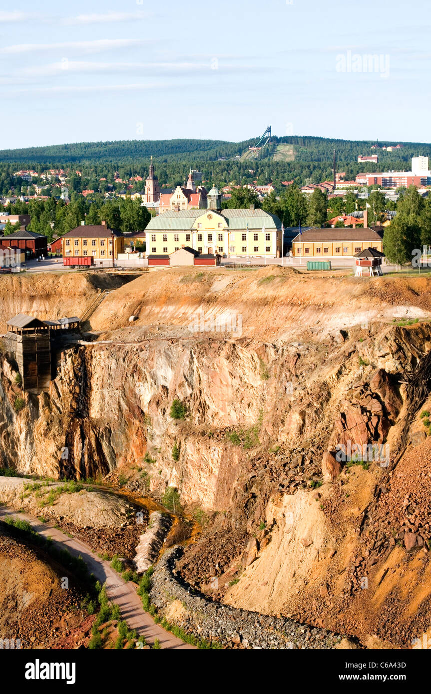 Falun miniera di rame di Svezia mining open nastro colato miniere Great Copper Mountain UNESCO World Heritage Site Falun comune in Da Foto Stock