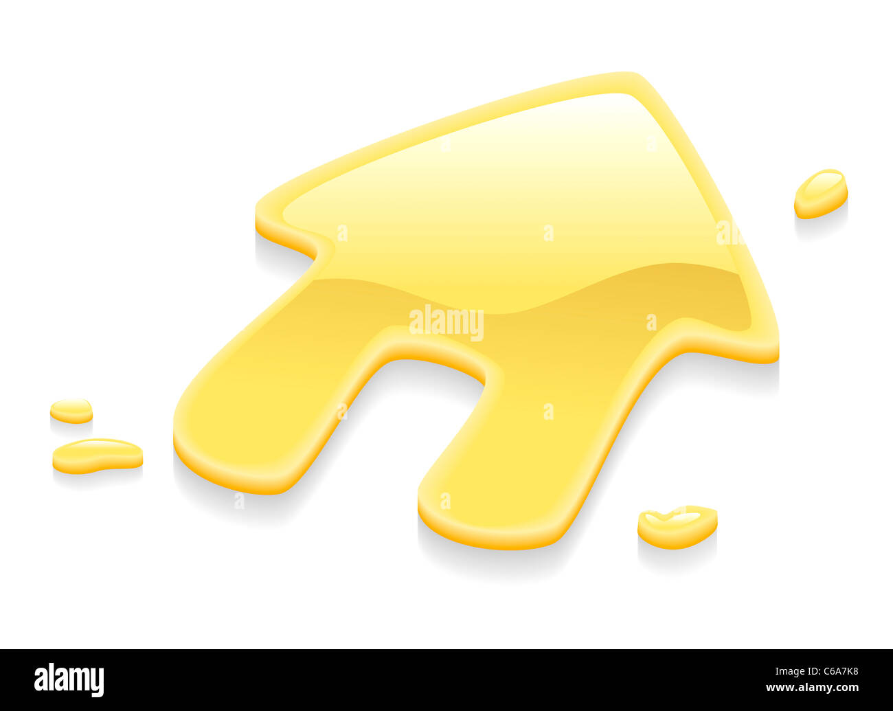 Illustrazione di un liquido metallo oro casa segno di simbolo Foto Stock