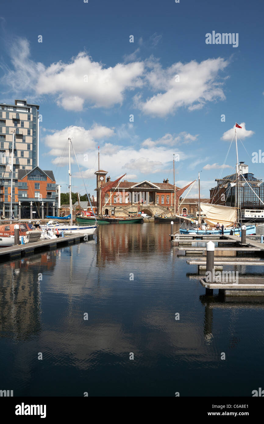 Gran Bretagna Inghilterra Suffolk Ipswich Wherry Quayside Dogana Vecchia Foto Stock