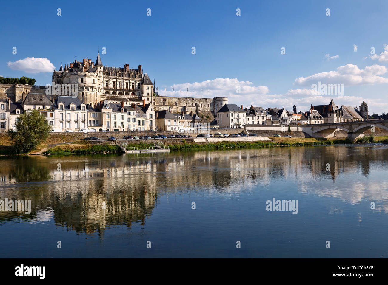 Valle della Loira il castello di Amboise, Indre et Loire sul fiume Loira, in Francia, in Europa Foto Stock