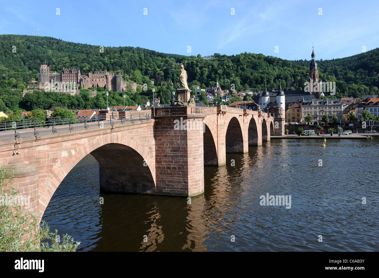 Ponte di Heidelberg Germania Baden-Württemberg Deutschland Foto Stock