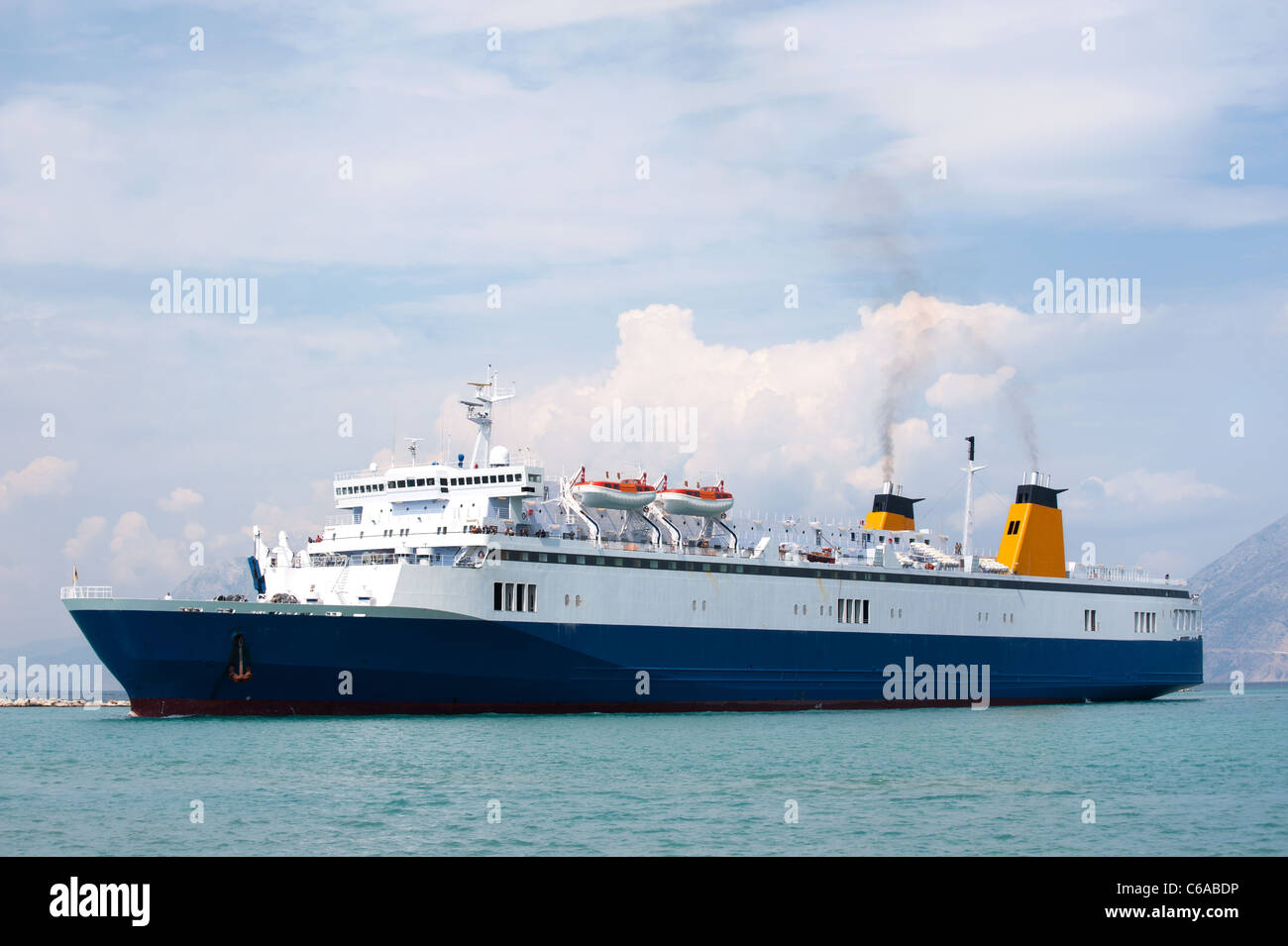 La Grecia in traghetto sul mare Foto Stock