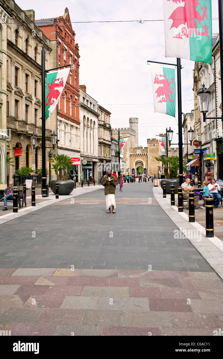 St Mary Street a Cardiff Foto Stock