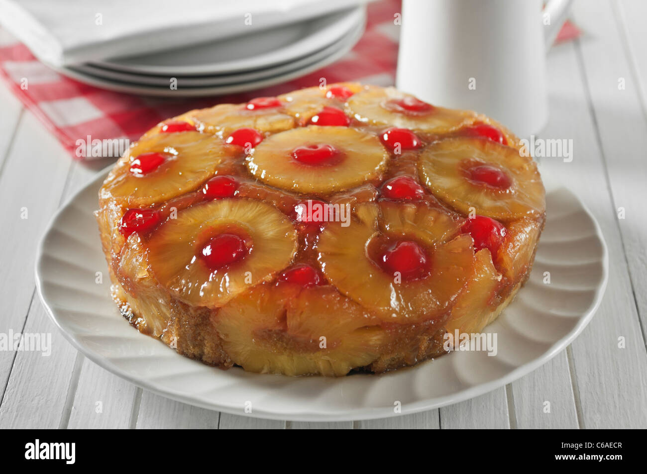 Ananas torta rovesciata Foto Stock