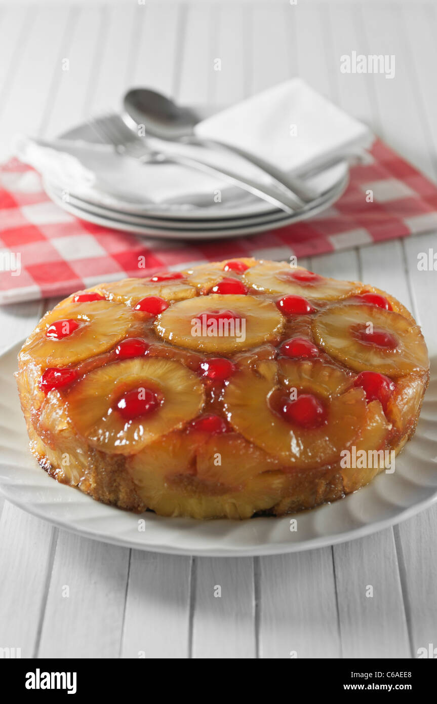 Ananas torta rovesciata Foto Stock