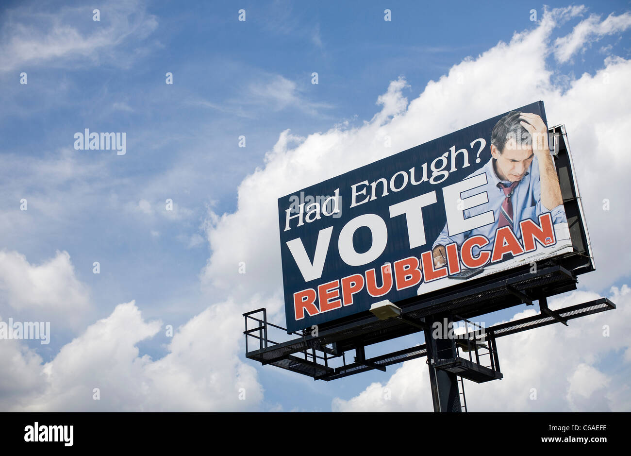 Un partito Repubblicano billboard. Foto Stock