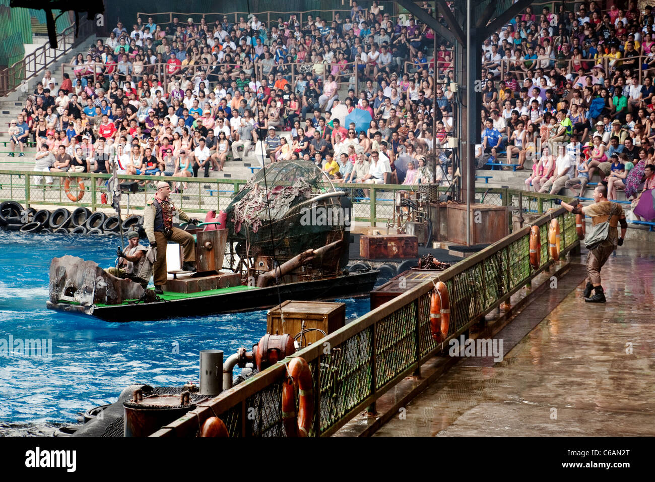 Il 'Waterworld' movie attrazione per gli Universal Studios L'Isola di Sentosa Singapore Foto Stock