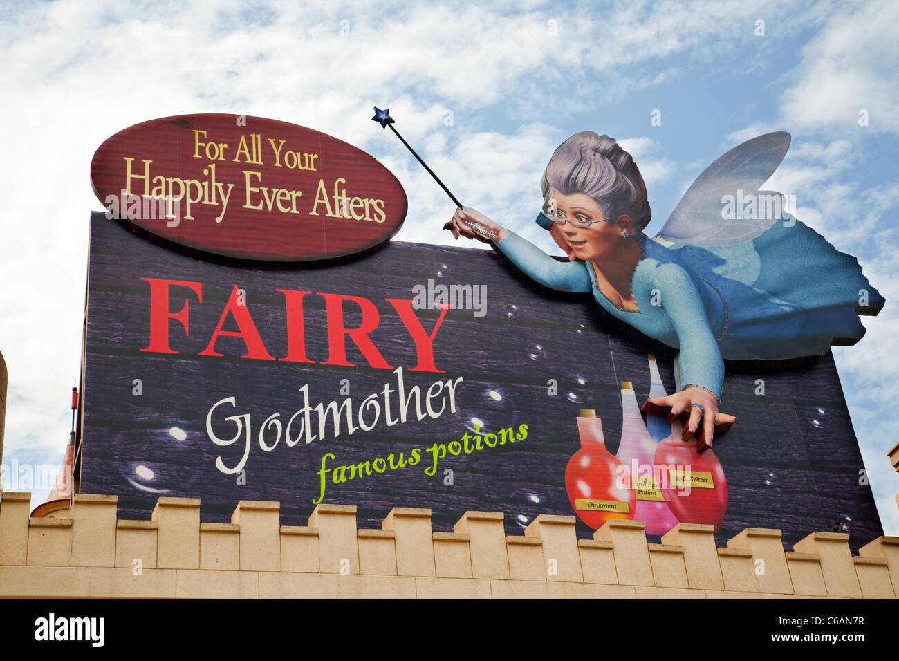 Fairy Godmother sign in Universal Studios L'Isola di Sentosa Singapore Foto Stock