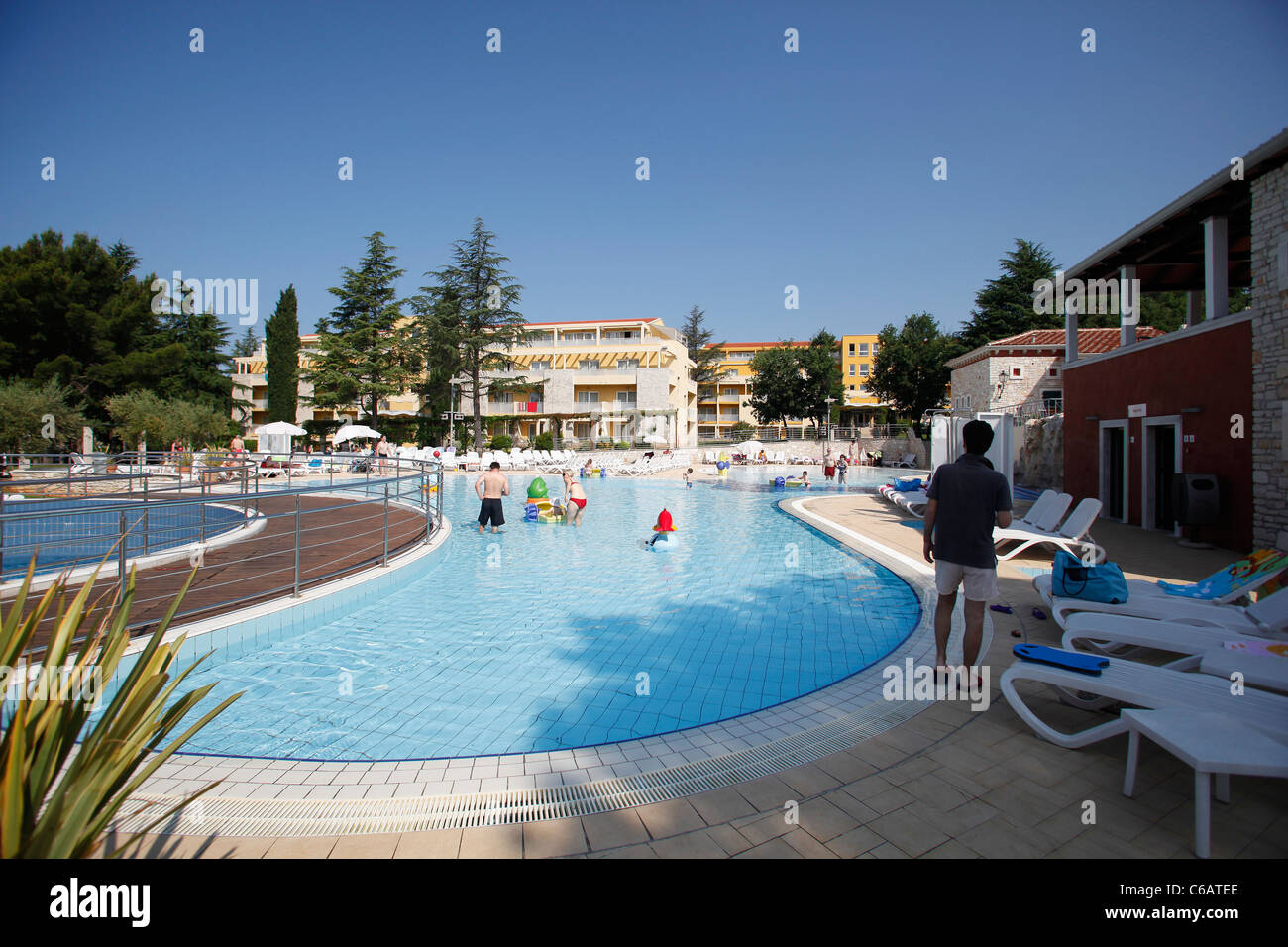 Piscina del Sol Garden Istra Hotel a Umag, Croazia Foto Stock
