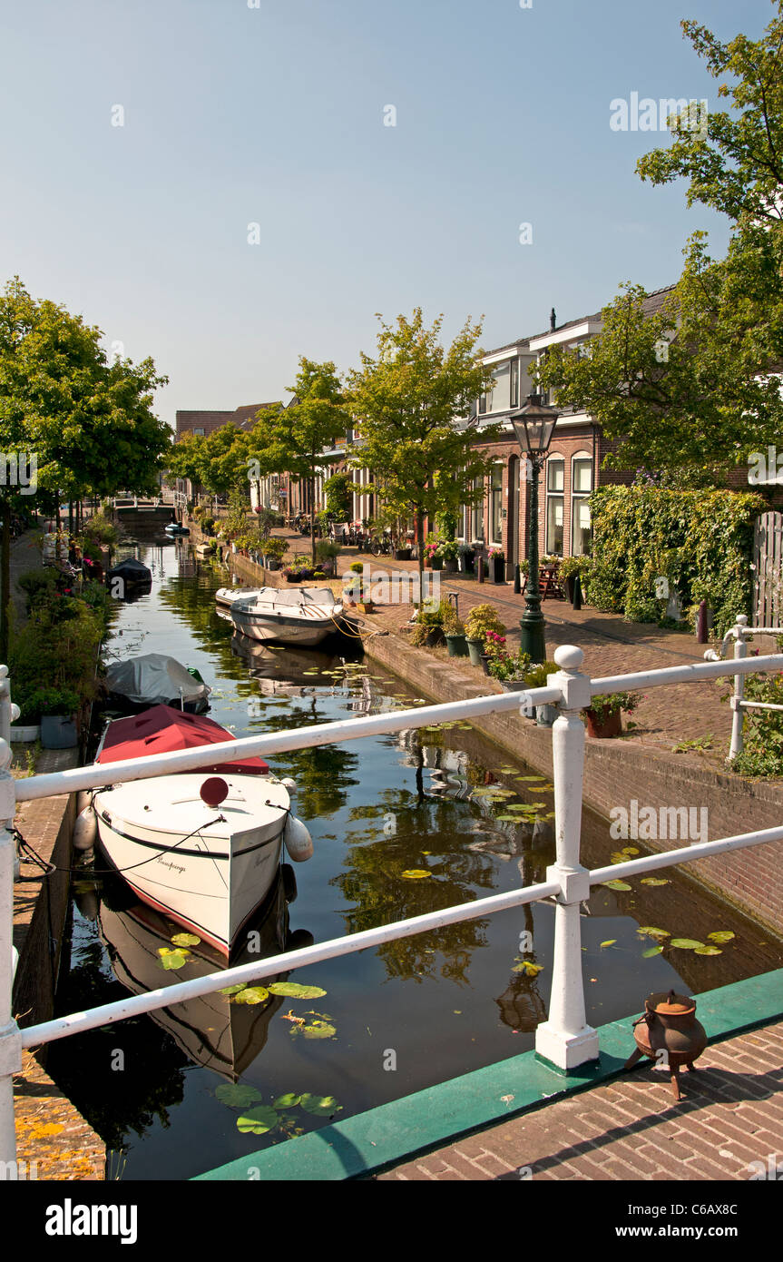 Leiden Paesi Bassi Oranje Gracht Canal Holland Foto Stock