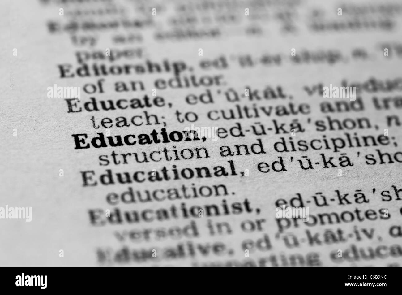 Definizione di educazione Nozione Foto Stock