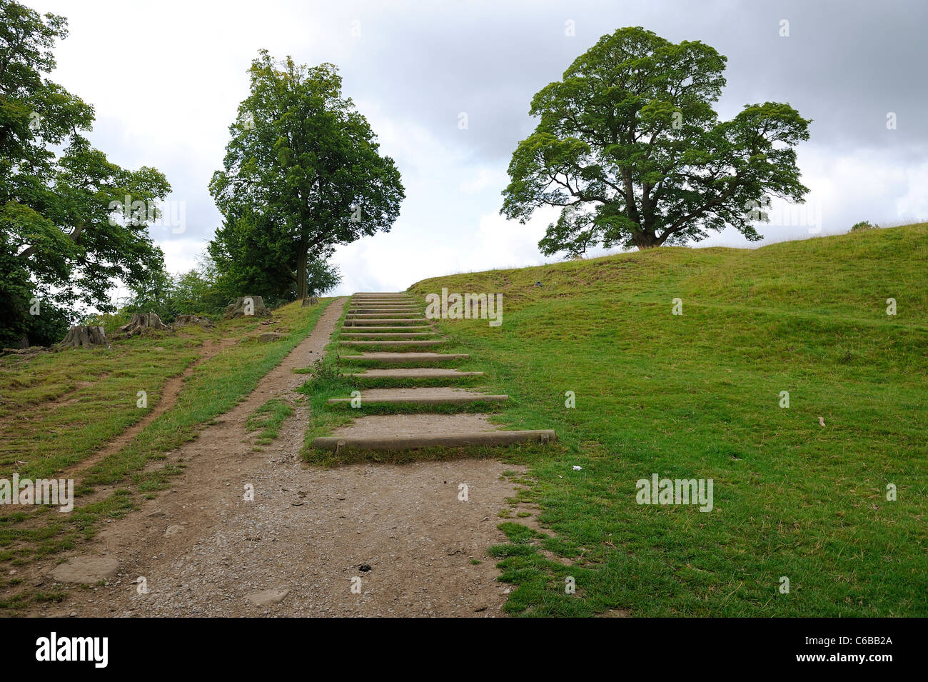 Sentiero pubblico chatsworth park station wagon derbyshire Foto Stock