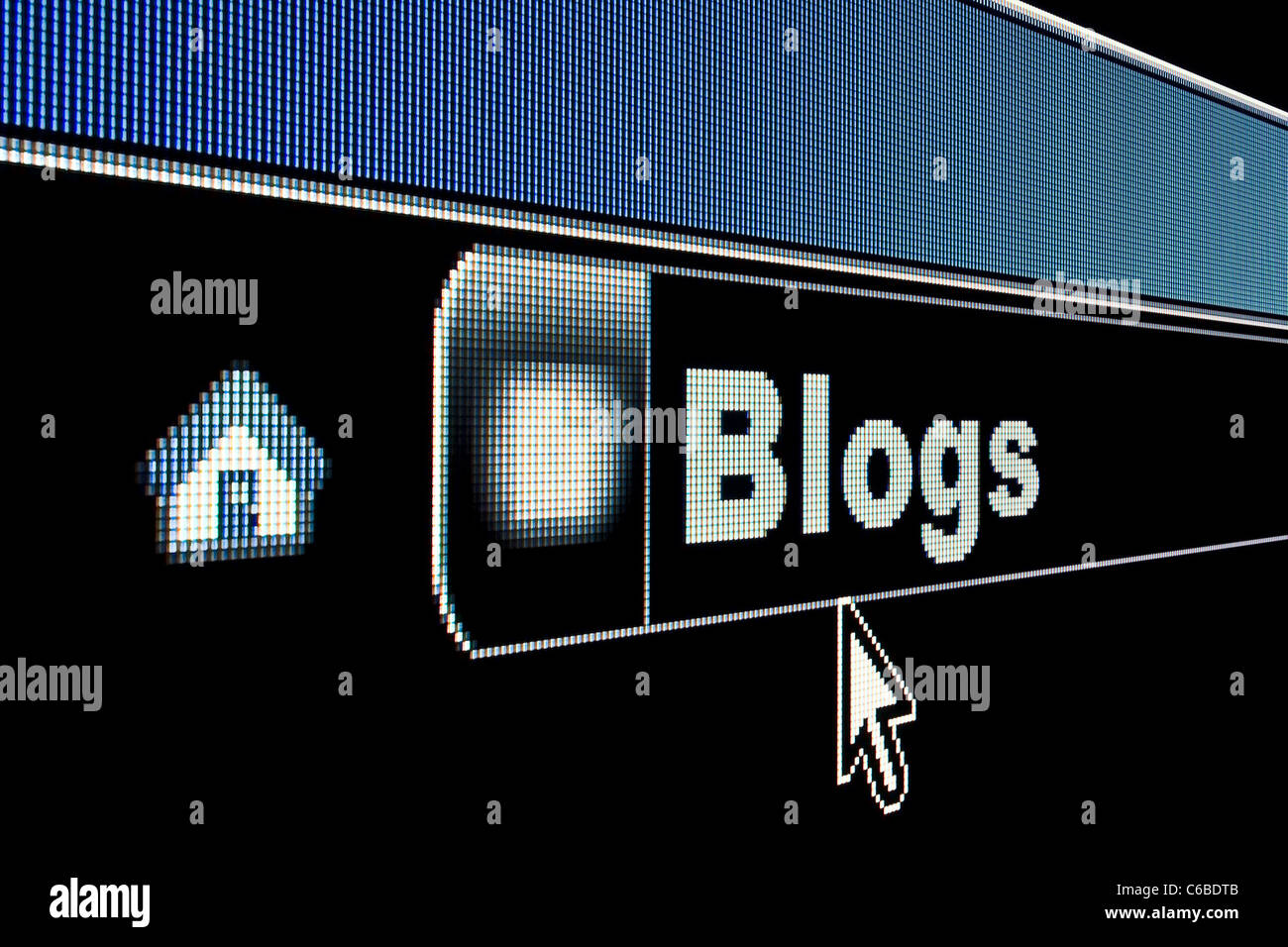Blog concetto su un browser internet l'indirizzo URL Foto Stock