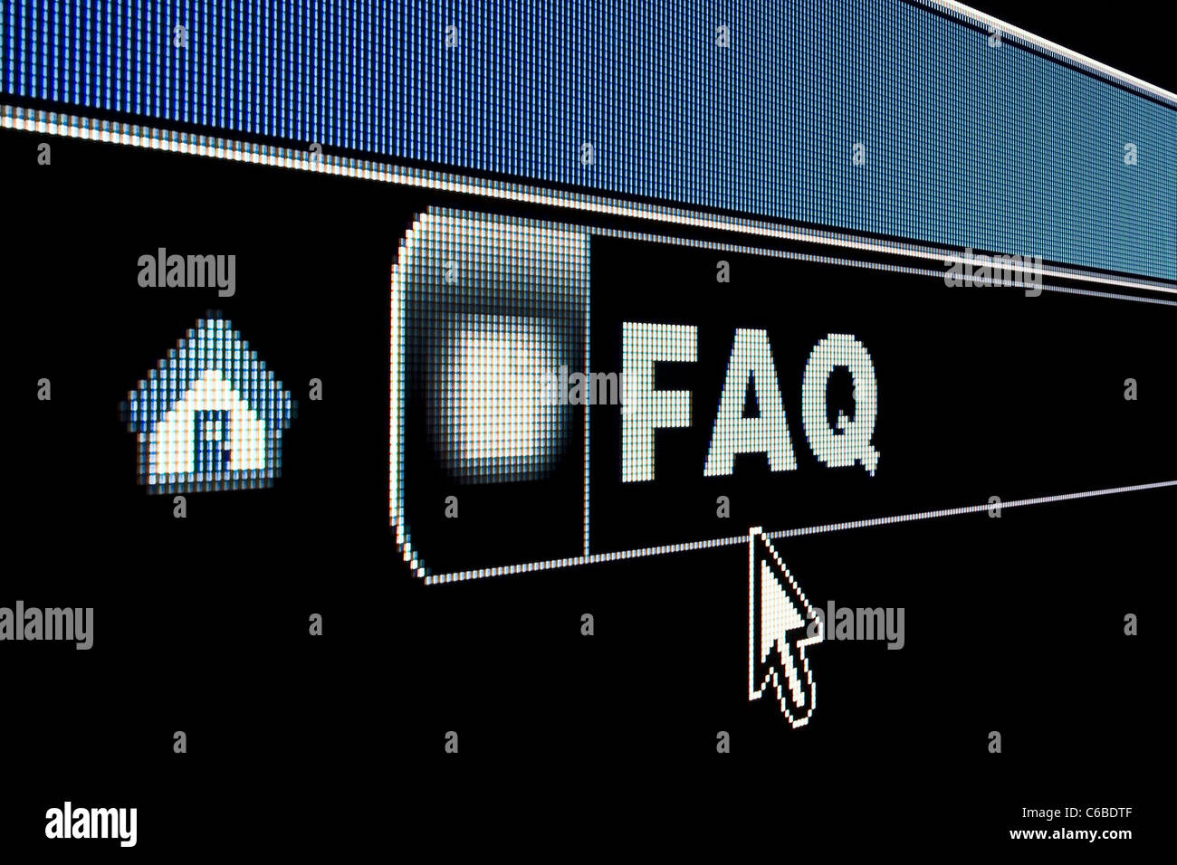 Domande frequenti sul concetto di un browser internet l'indirizzo URL Foto Stock