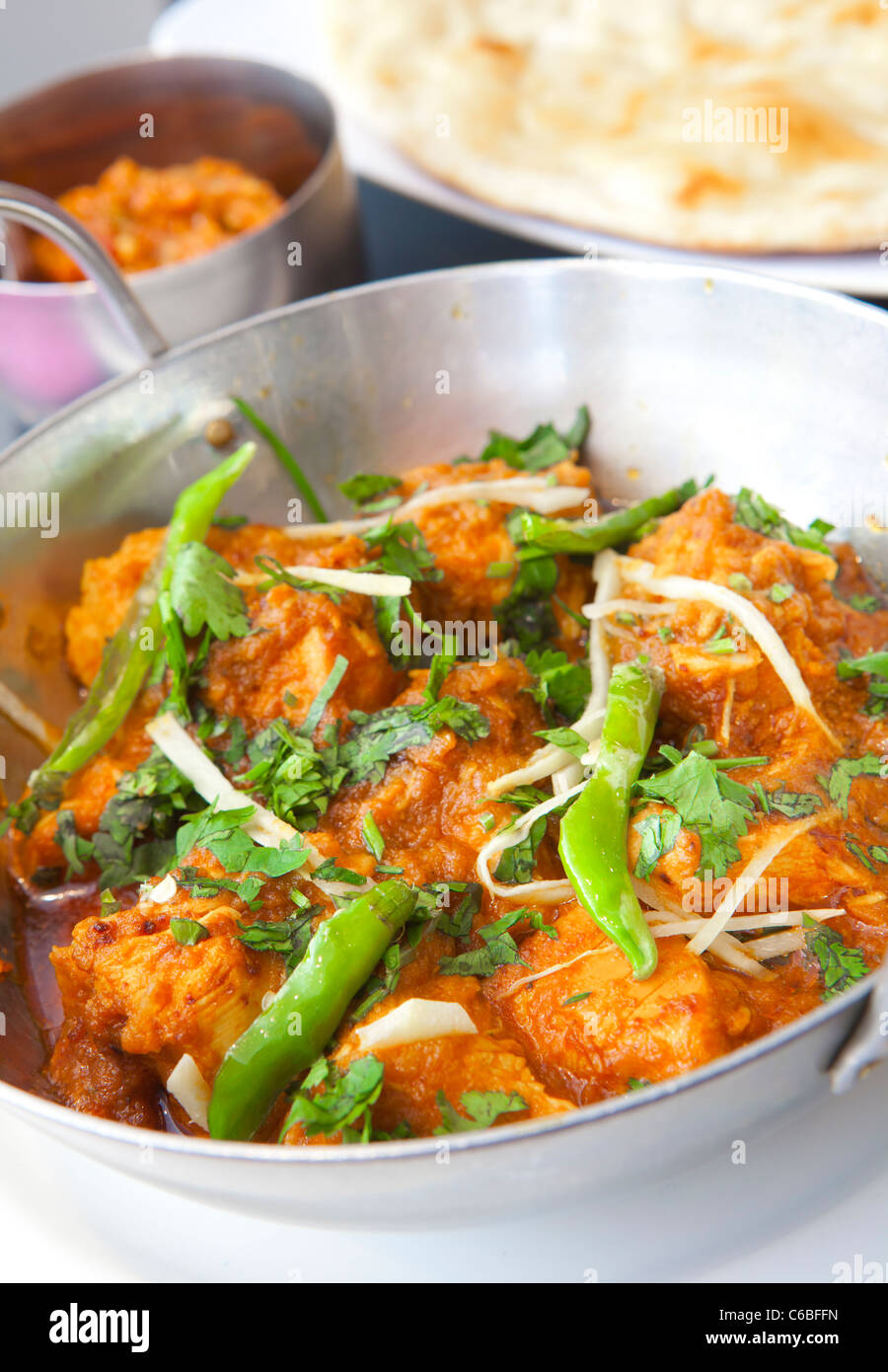 Pollo Balti, cibo indiano. Foto Stock