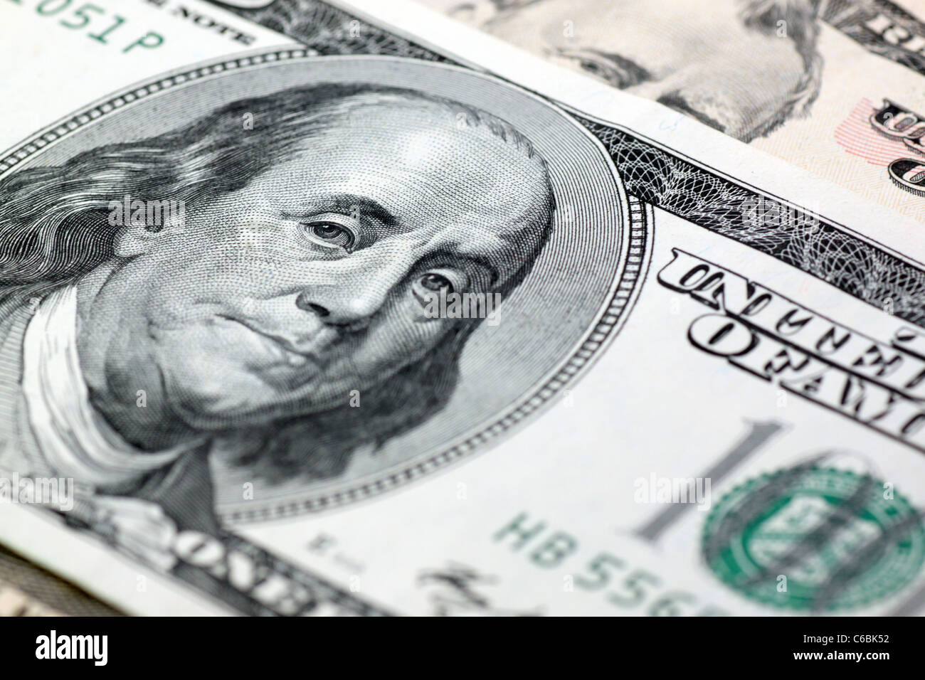 Franklin su un centinaio di dollari banconota Foto Stock