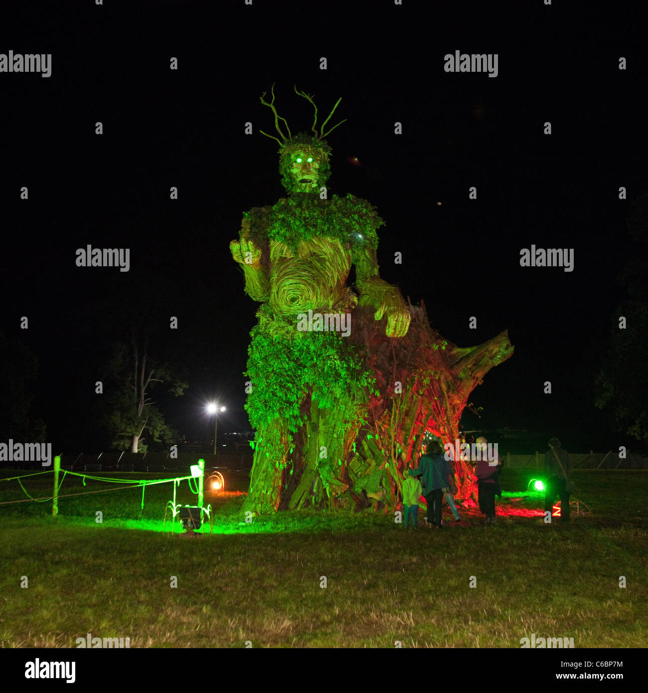 Green Man statua, green man festival 2011 , glanusk park , wales, Regno Unito Foto Stock