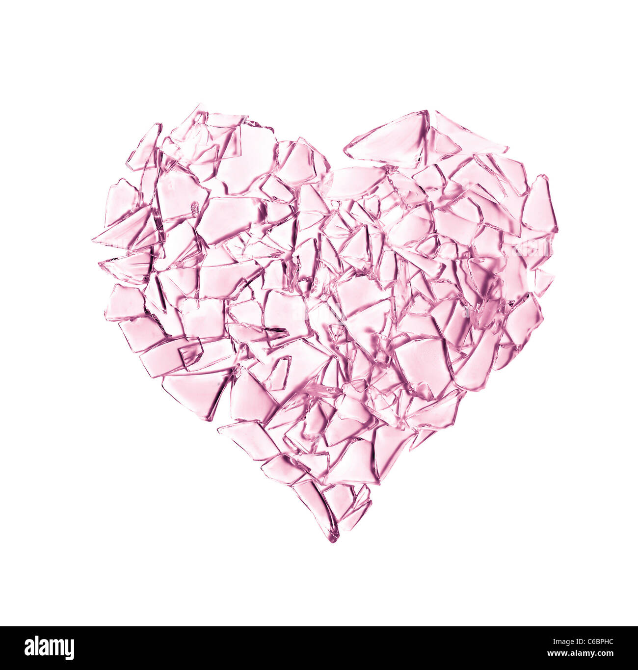 Il vetro rotto cuore Foto Stock