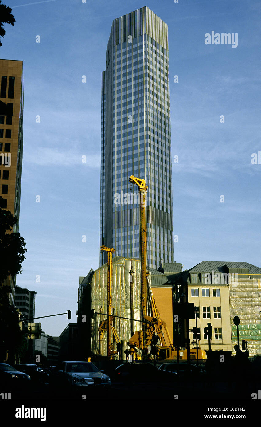 Sito in costruzione del futuro Taunus Torre (Taunusturm) in Frankfurt am Main. Foto Stock