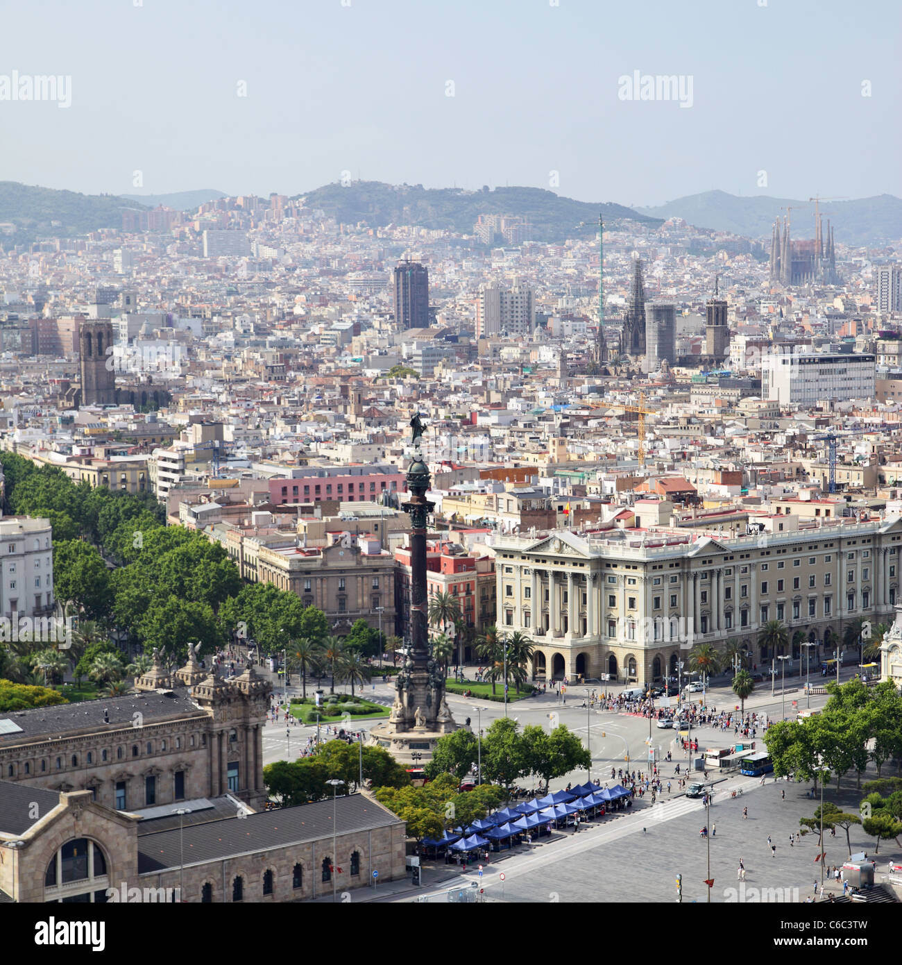 Vista della città di Barcellona, in Catalogna, Spagna Foto Stock