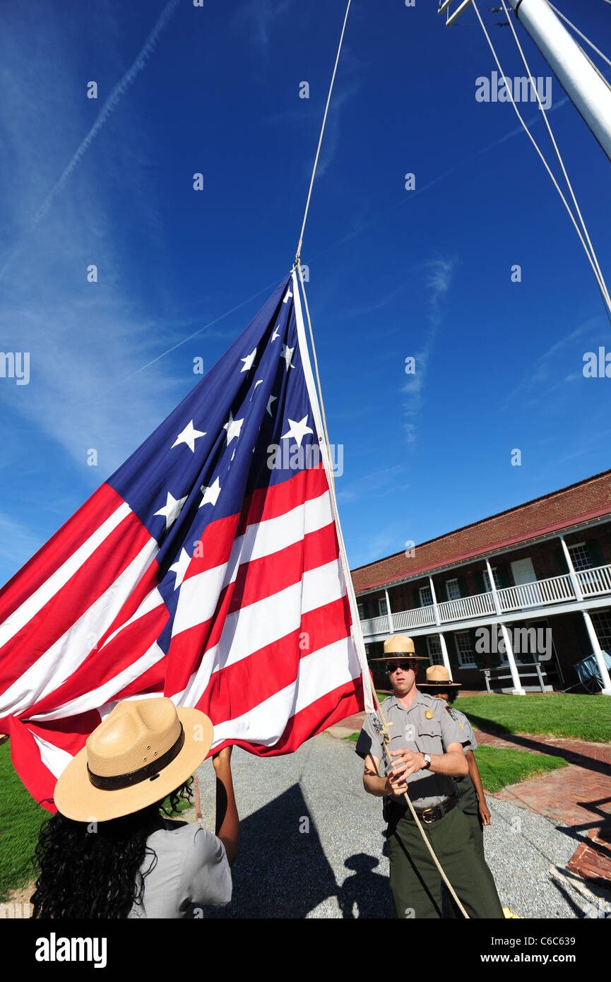 Stati Uniti d'America Baltimore MD Maryland Fort McHenry National Monument e Santuario Storico di servizio del Parco Nazionale Foto Stock