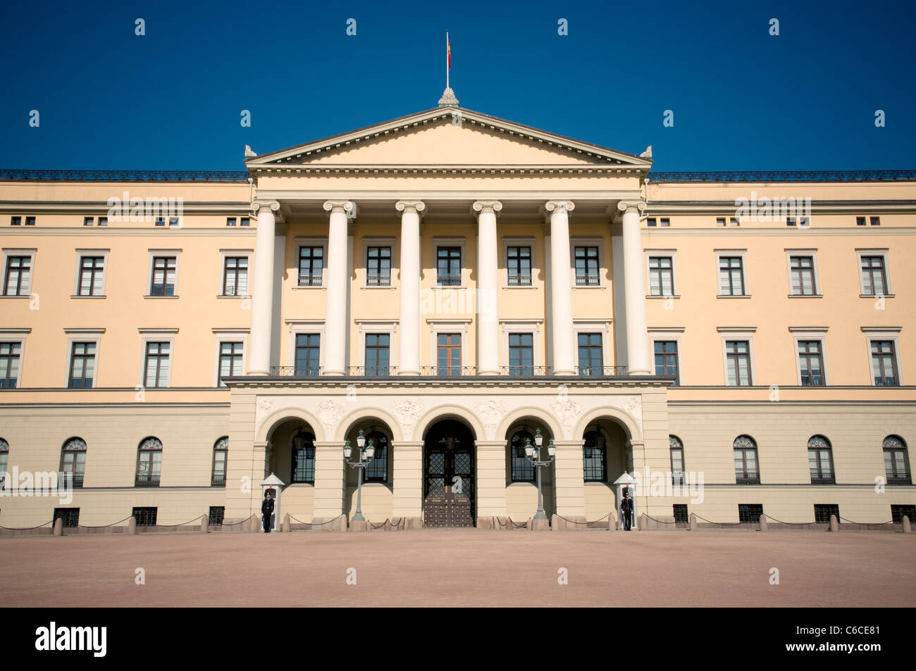 Il Palazzo Reale di Oslo, Norvegia Foto Stock