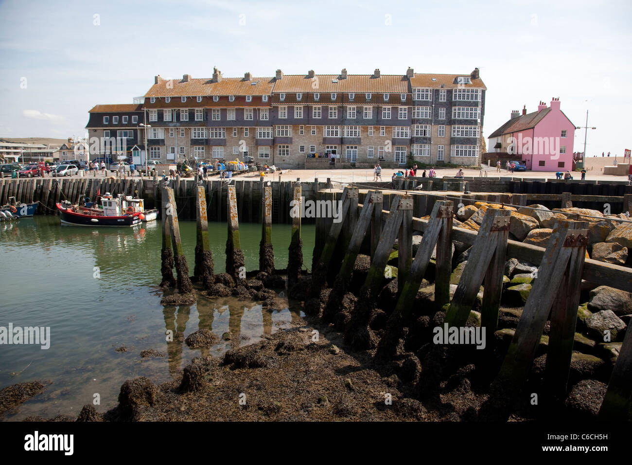 West Bay, precedentemente noto come Bridport porto, situato sul Jurassic Coast in Dorset, Inghilterra. Foto:Jeff Gilbert Foto Stock