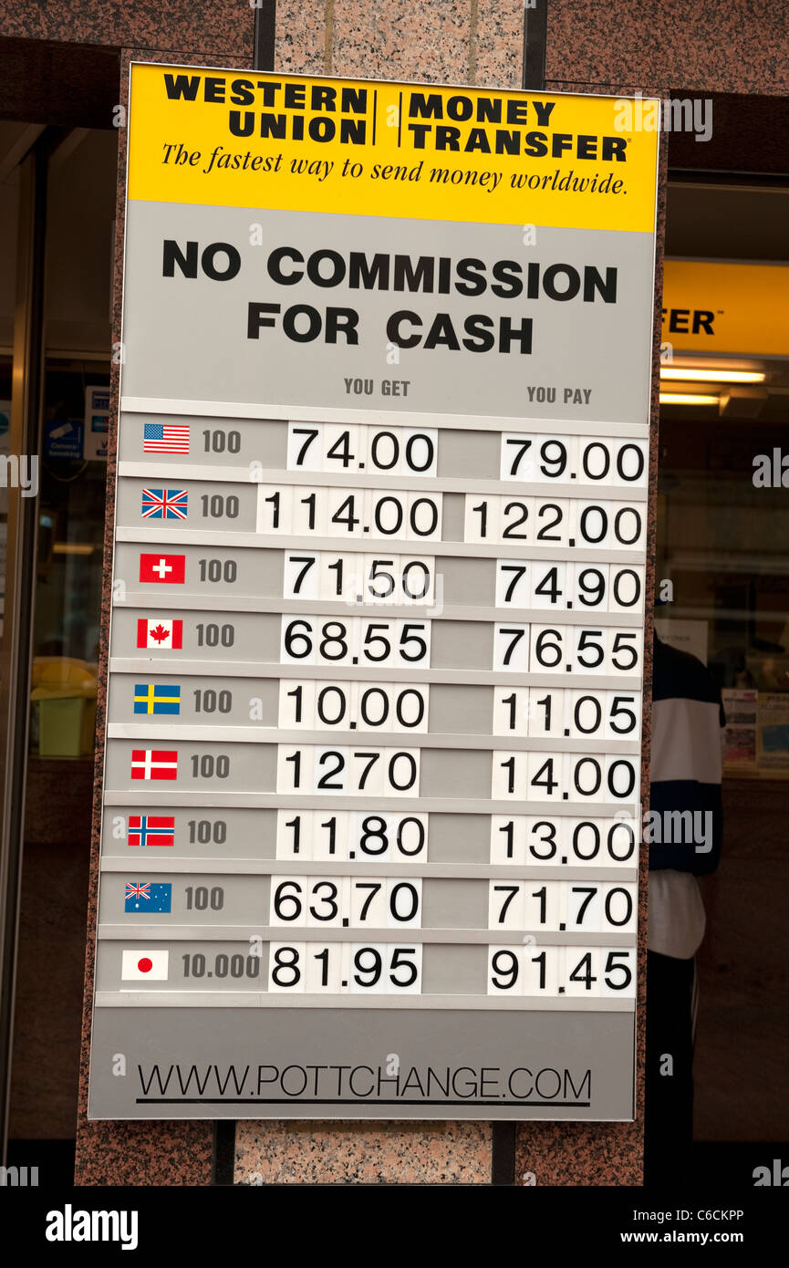 Trasferimento di denaro di Western Union Amsterdam Paesi Bassi Olanda Europa Foto Stock