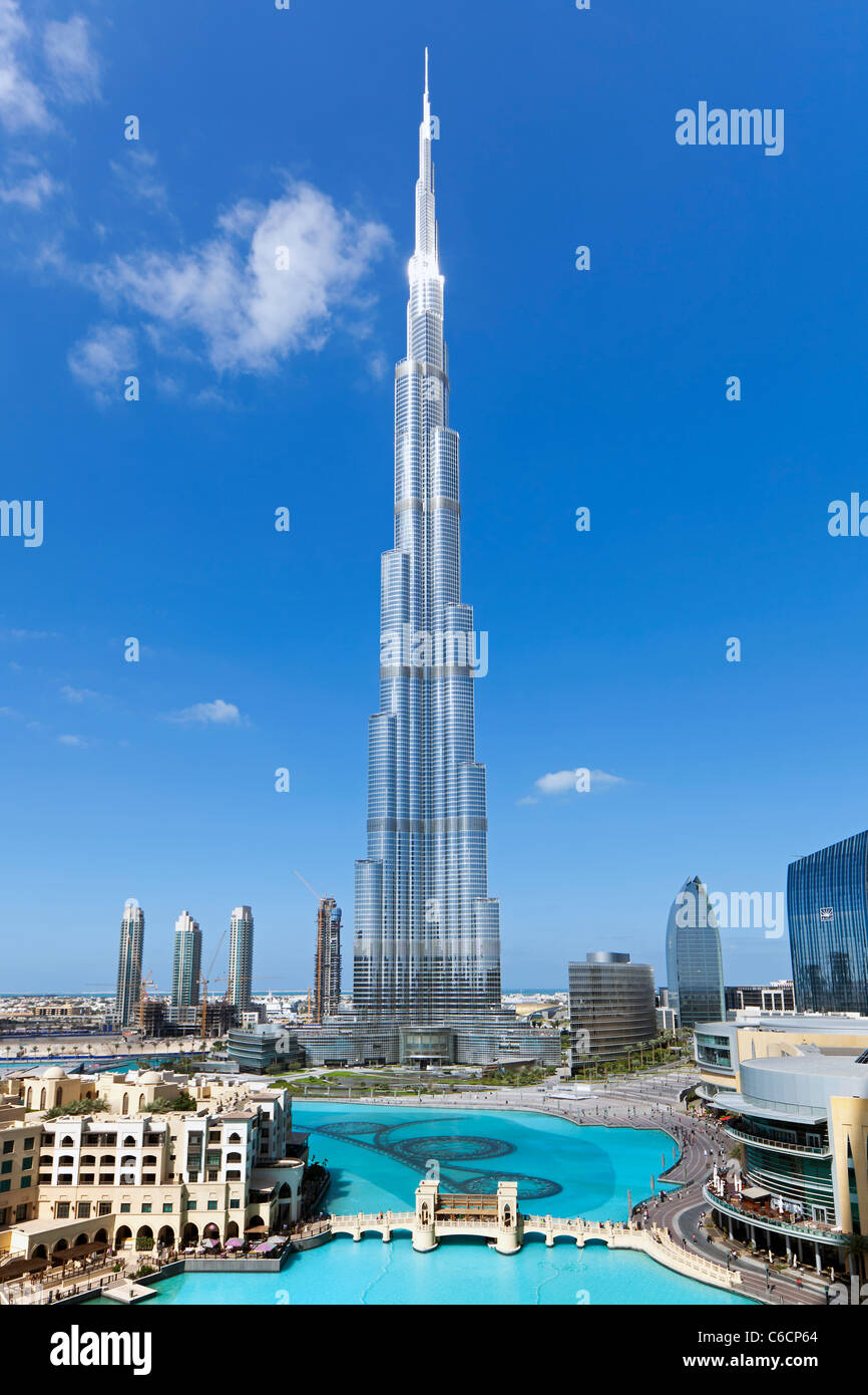 Il Burj Khalifa, completata nel 2010, l'uomo più alto struttura realizzata nel mondo, Dubai, UAE Foto Stock