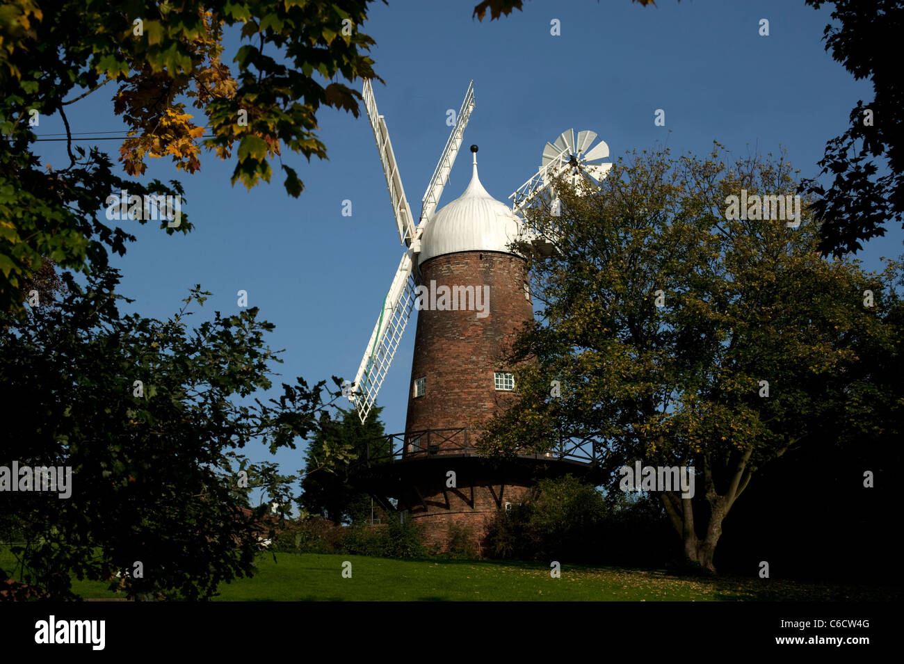 Verde il mulino a vento di Nottingham Foto Stock