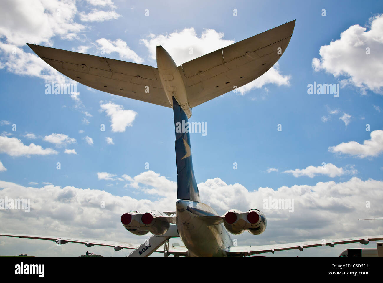 Coda di un BOAC VC10 aeroplano Foto Stock