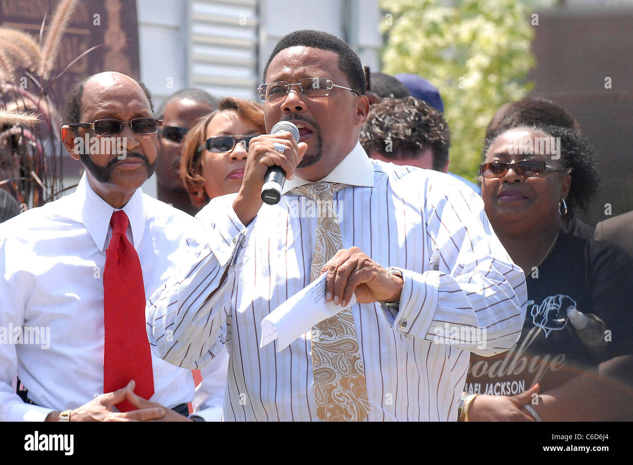 Greg Mathis Gary ospita Memorial e la presentazione ufficiale del Michael Jackson monumento Gary, Indiana - 25.06.10 * Katherine Foto Stock