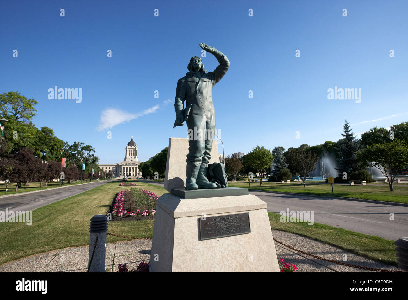 Primo volo memoriale di guerra per il commonwealth britannico aria piano di formazione aviatori memorial boulevard winnipeg Manitoba Canada Foto Stock