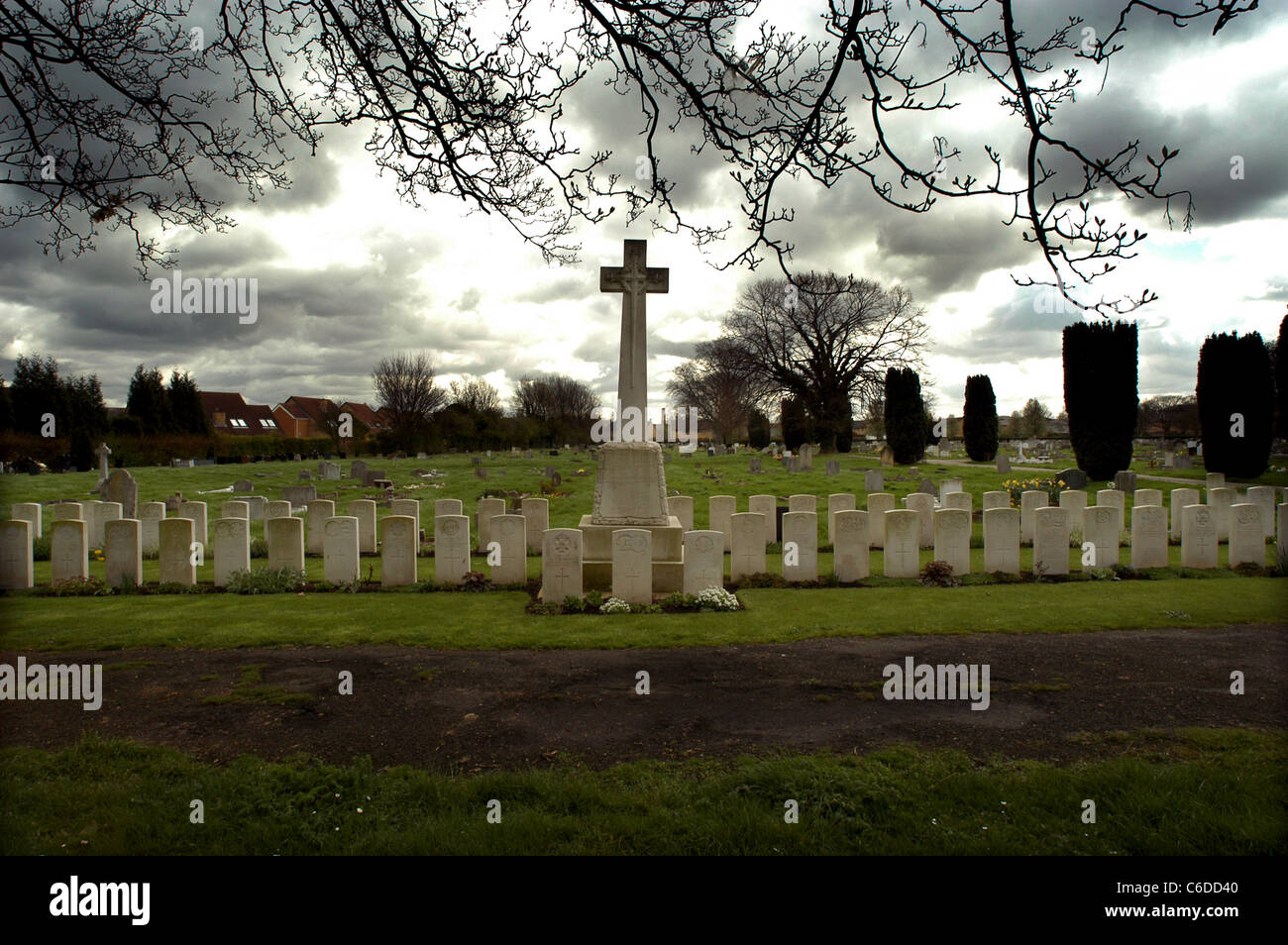 Cambridge città cimitero,Inghilterra. Tenute all'interno del cimitero sono mantenute dal Commonwealth War Graves Commissione,CWGC. Foto Stock