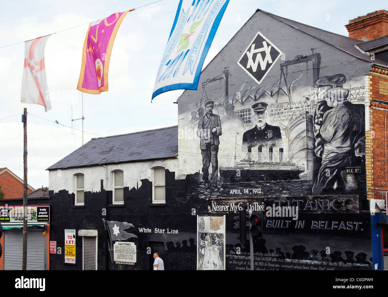 Titanic murale di Dee Street, East Belfast Foto Stock