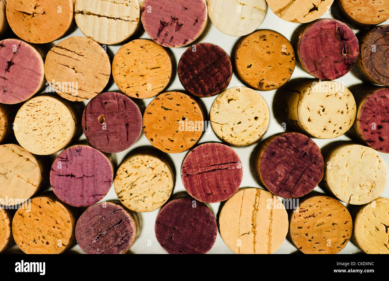 Cime di sughero del vino Foto Stock