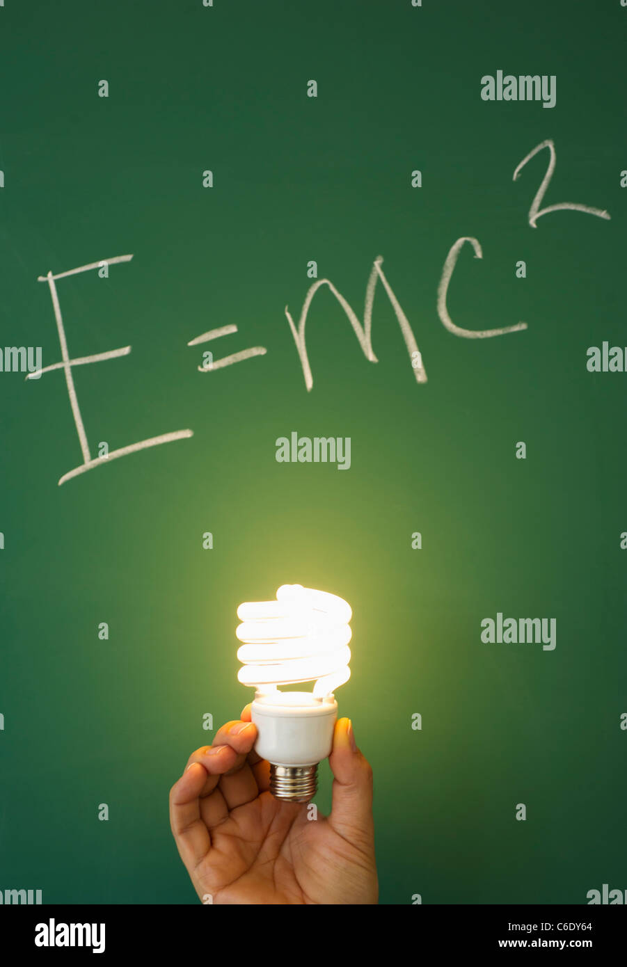 Teoria della relatività sulla lavagna Foto Stock
