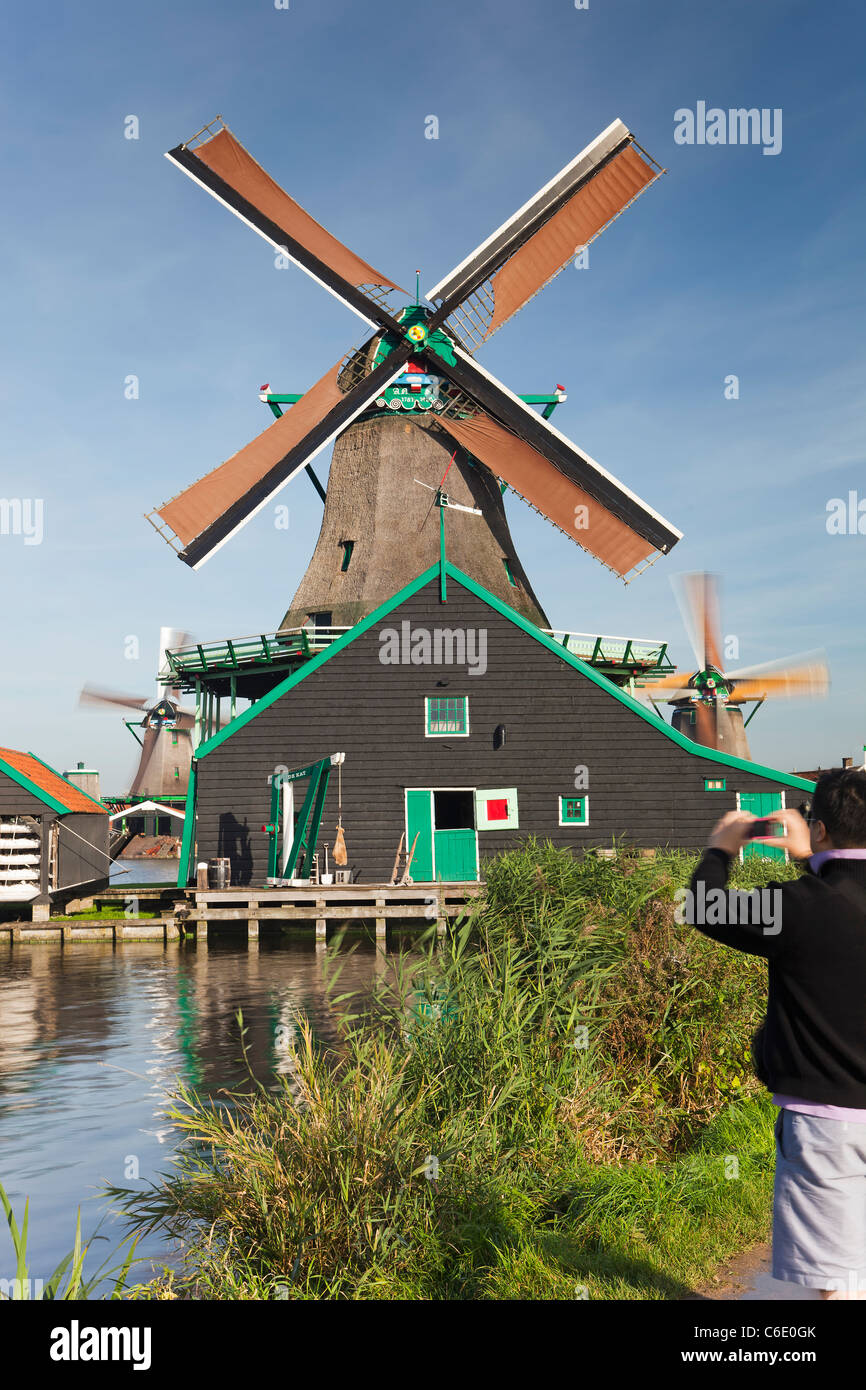 Mulini a vento di Zaanse Schans, Zaandam, Noord Holland, Olanda Foto Stock